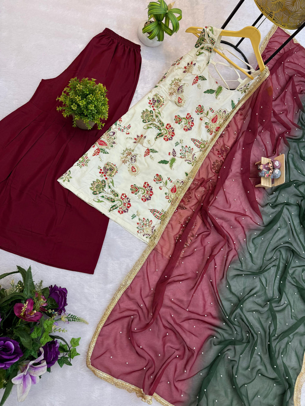 Premium Kurti, Sharara & Dupatta Set