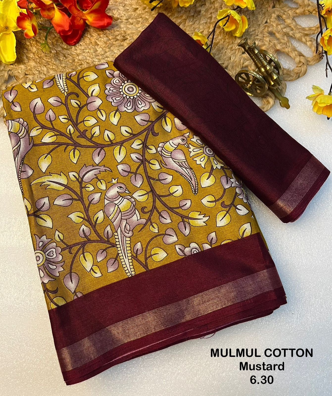 Premium Soft Cotton Saree with Floral Design