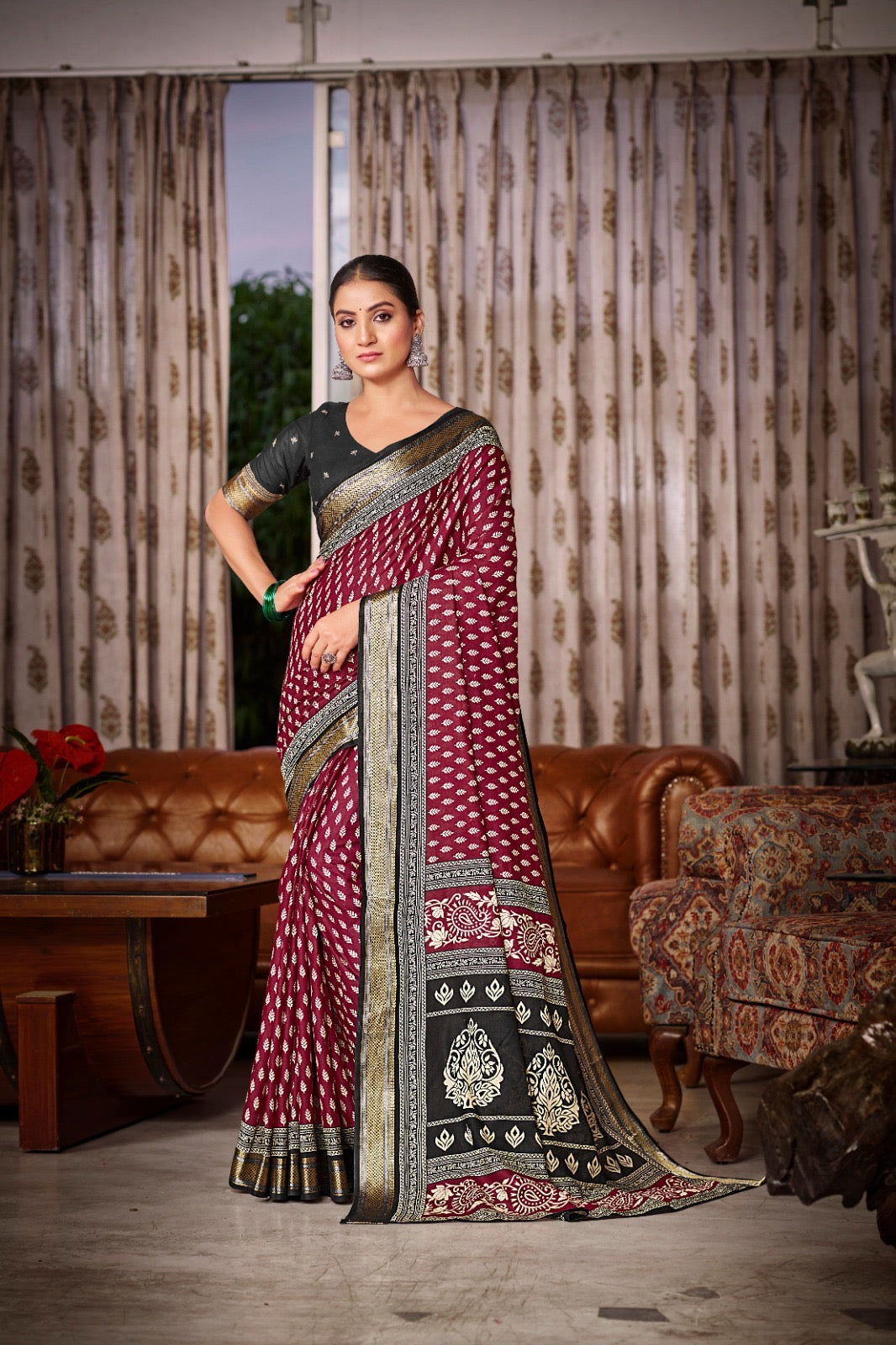 Pure Mal Mal Cotton Chatai Border Saree