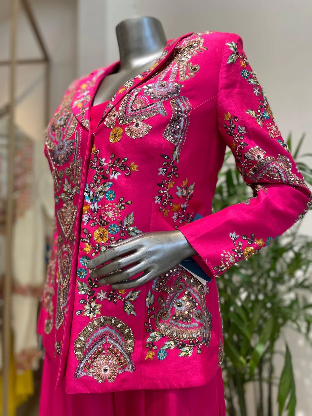 Designer Chinon 3-Piece Plazzo Set with Sequin Embroidery