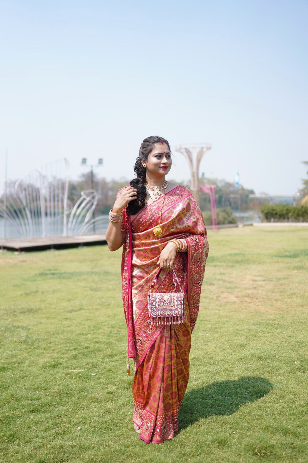 Designer Aari Work Saree