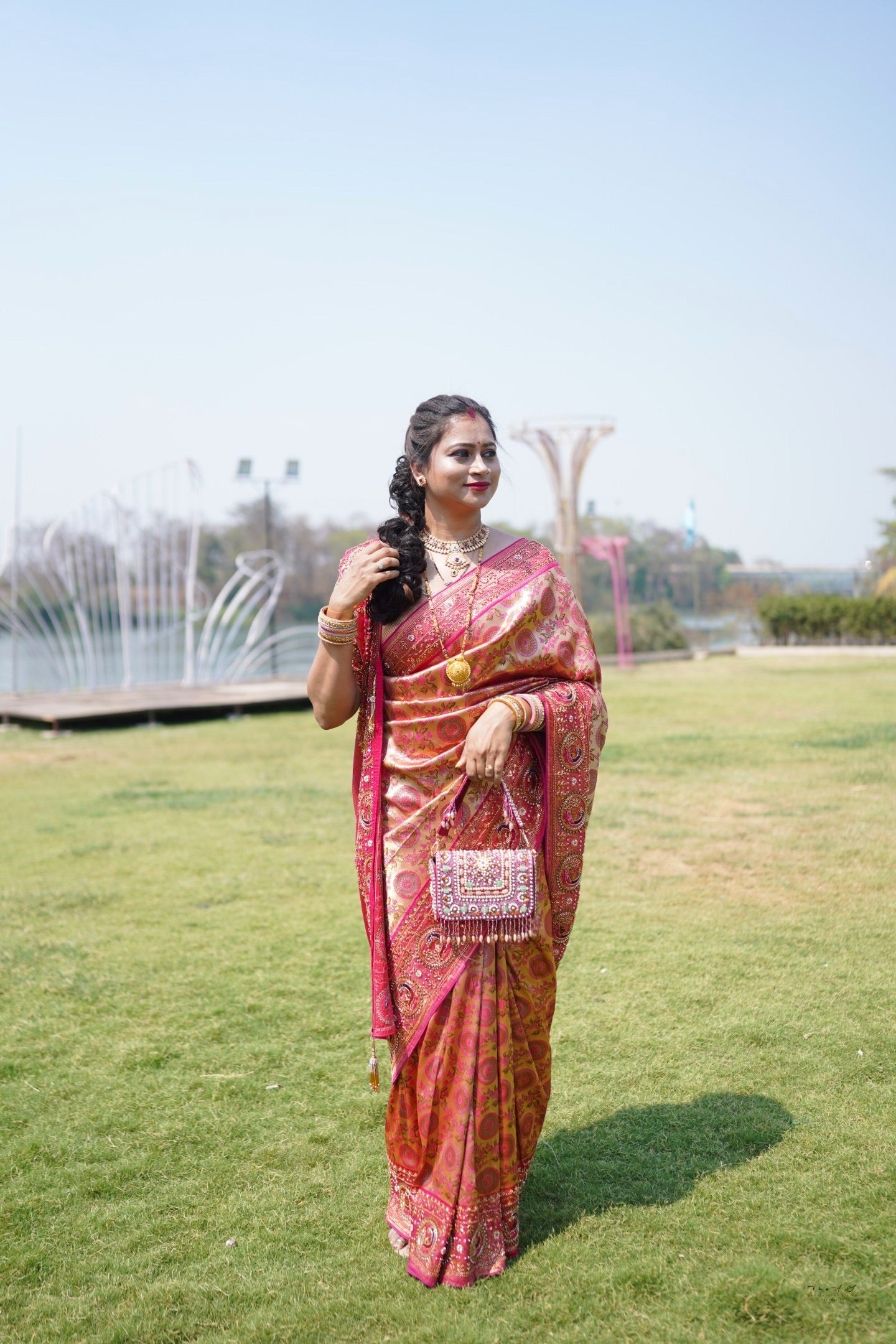Designer Aari Work Saree