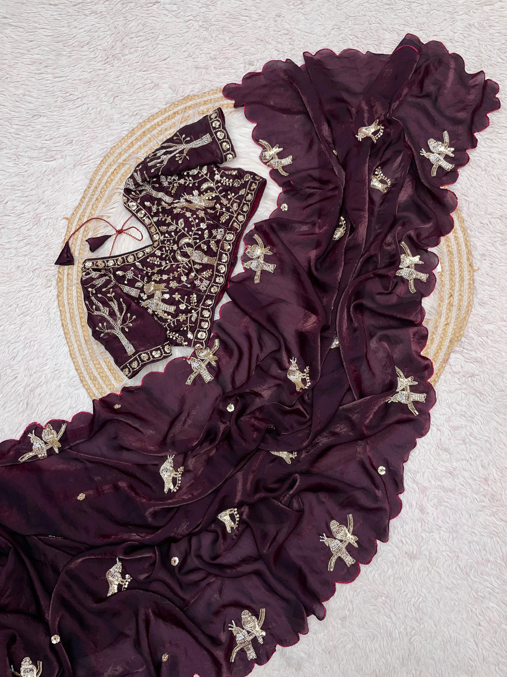 New Bollywood Trending Saree with stitched blouse