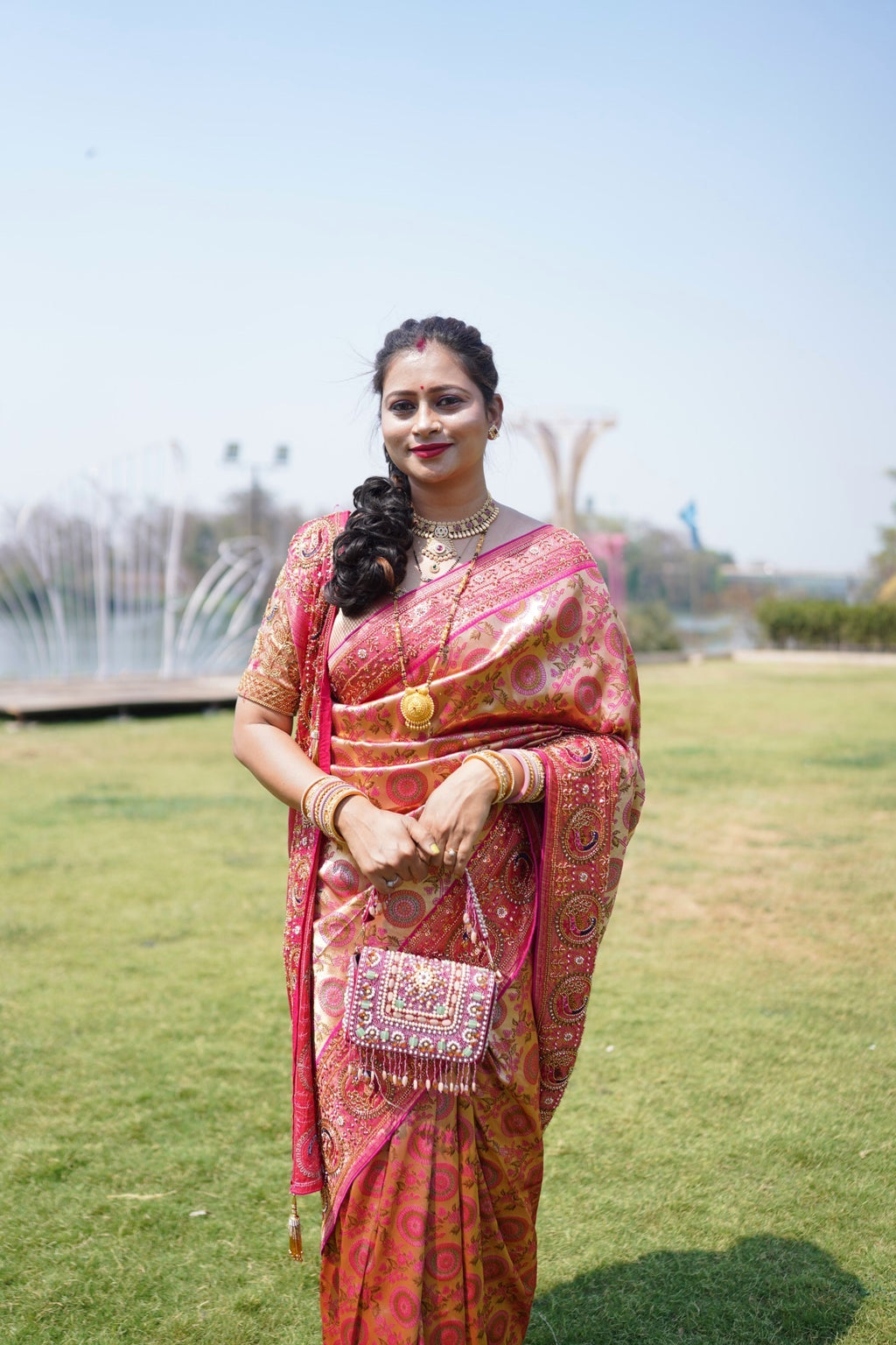 Designer Aari Work Saree
