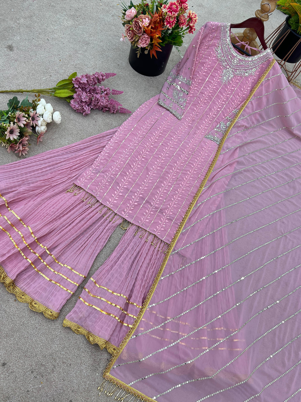 New Designer Faux Georgette Party Wear Set