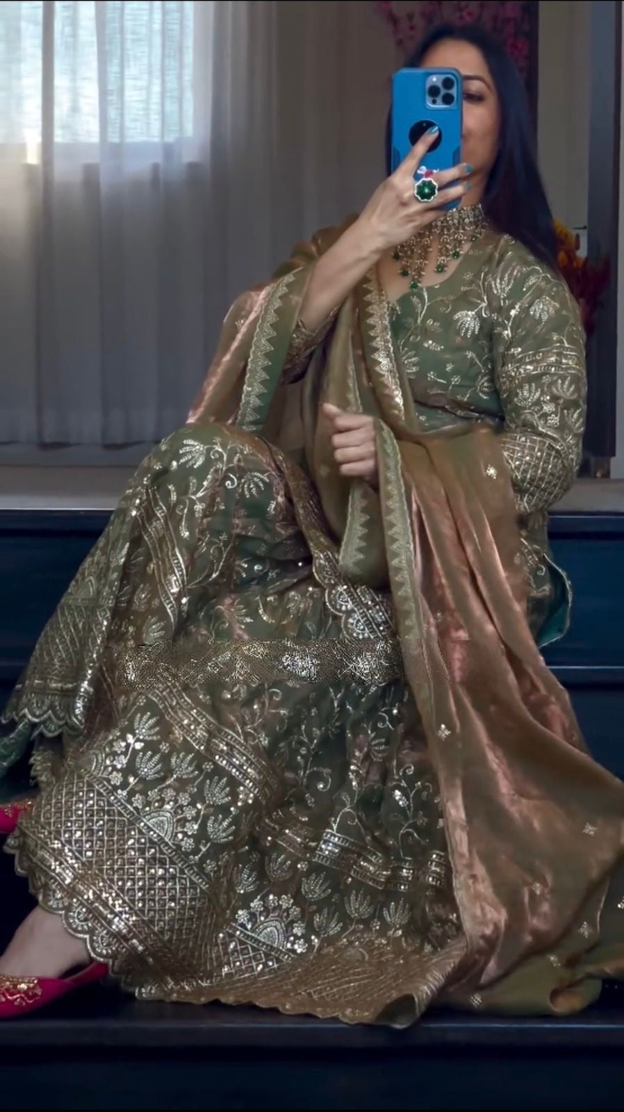 New Designer Party Wear Top, Sharara Palazzo & Dupatta Set