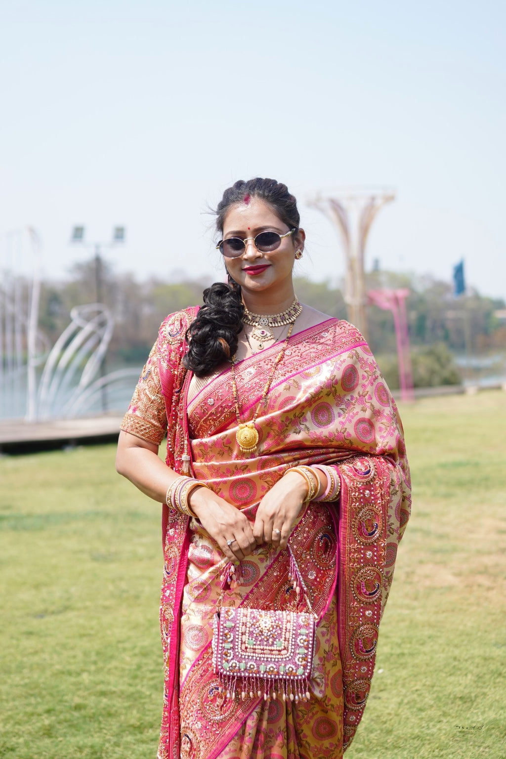 Designer Aari Work Saree