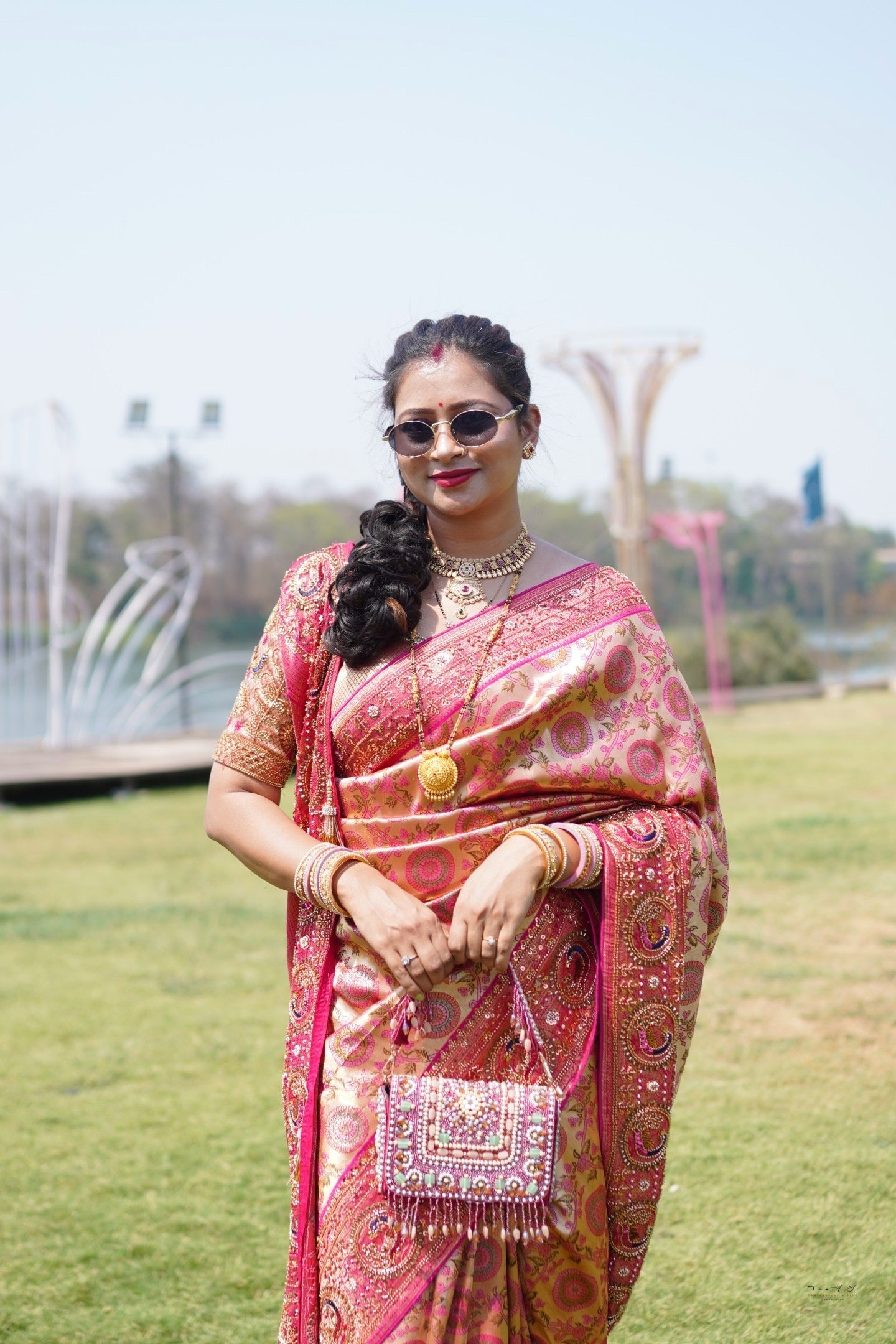 Designer Aari Work Saree