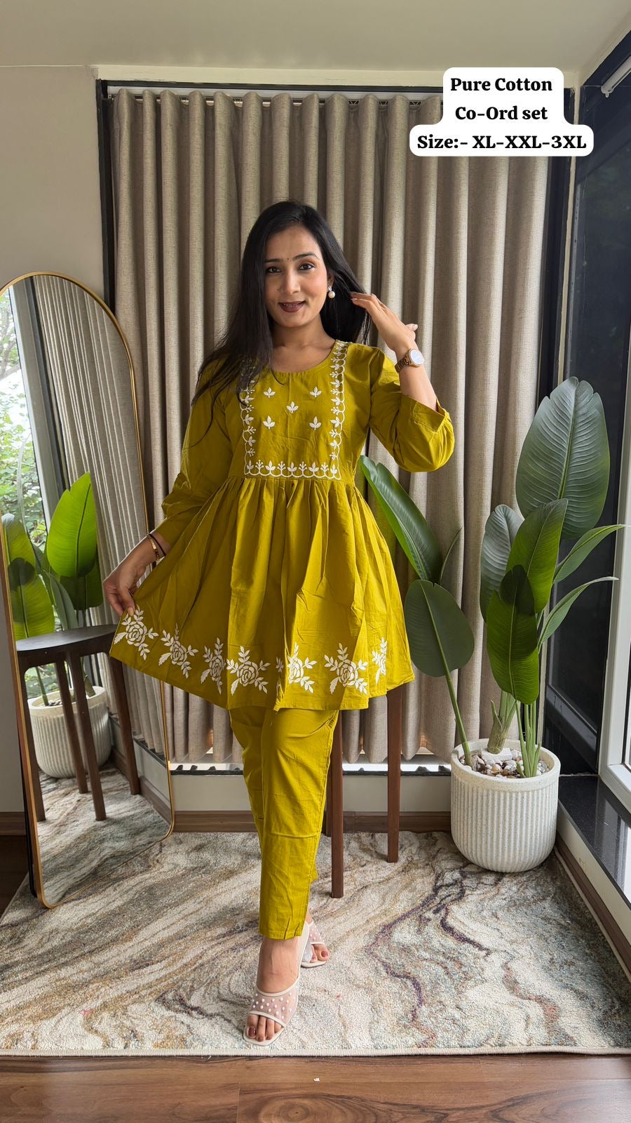 Peplum Style Embroidered Co-Ord Set