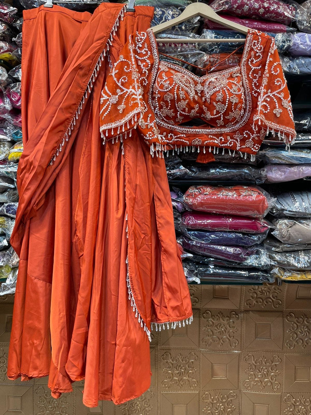 Designer Lehenga Saree with Heavy Handwork Blouse