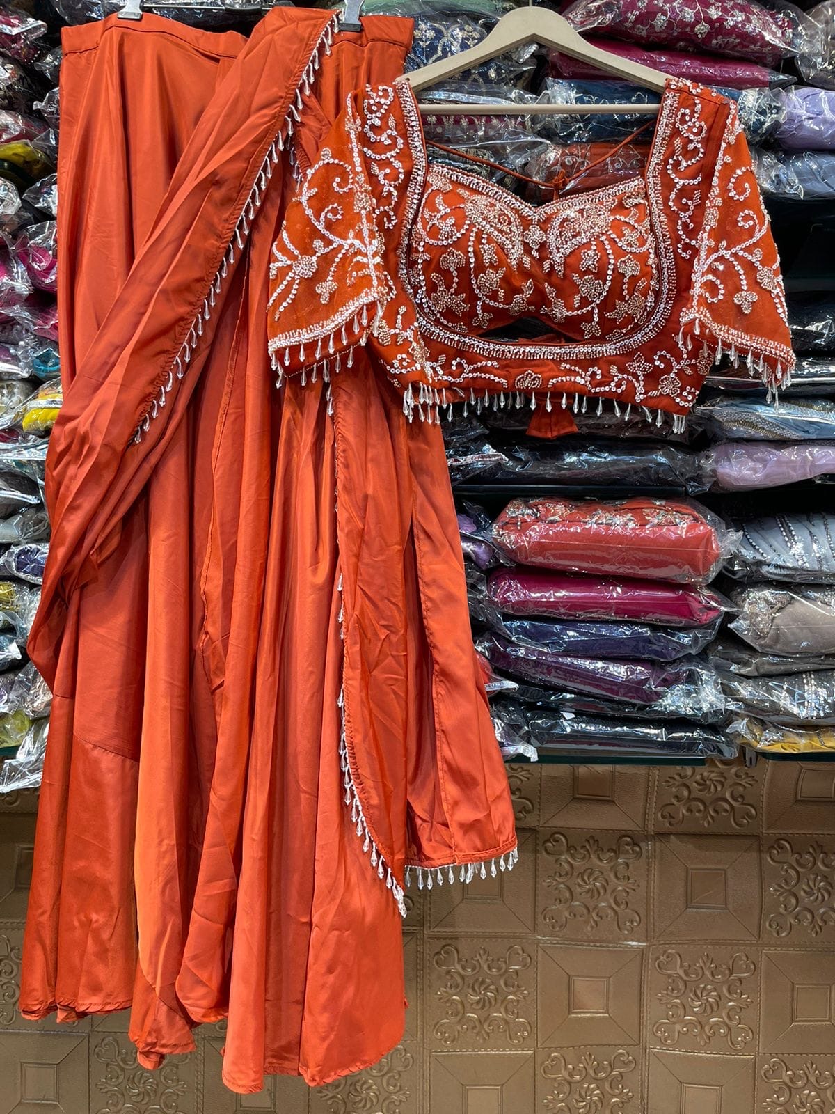 Designer Lehenga Saree with Heavy Handwork Blouse