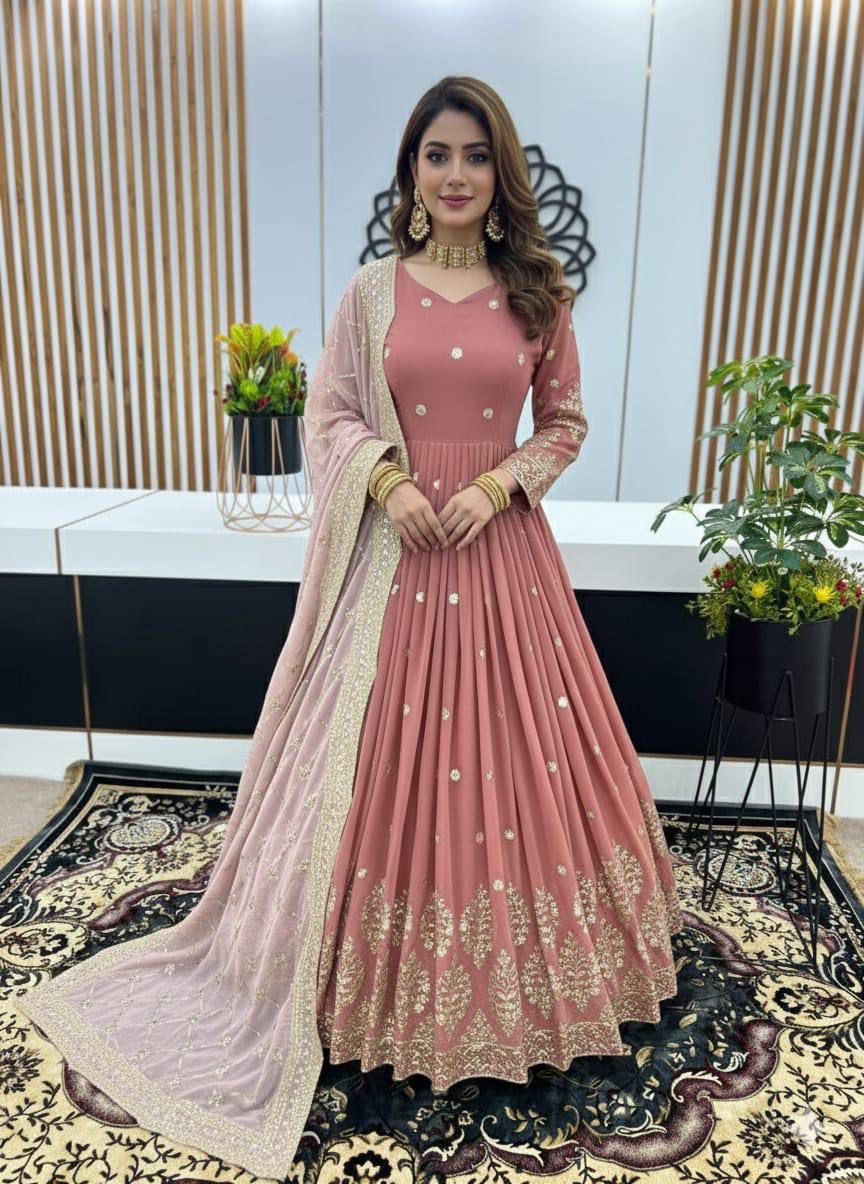 Elegant Embroidered Sequin Designer Anarkali Set