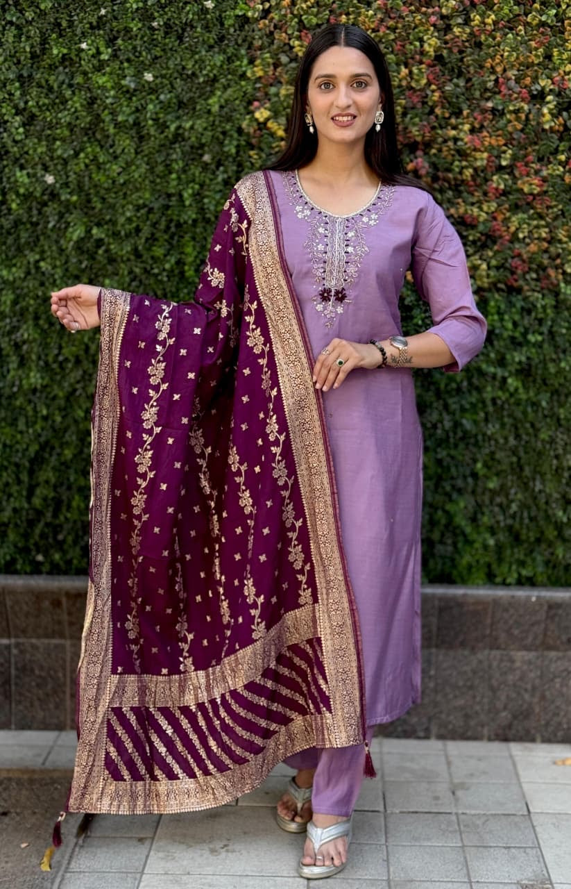 Designer Kurti Pant Dupatta Set