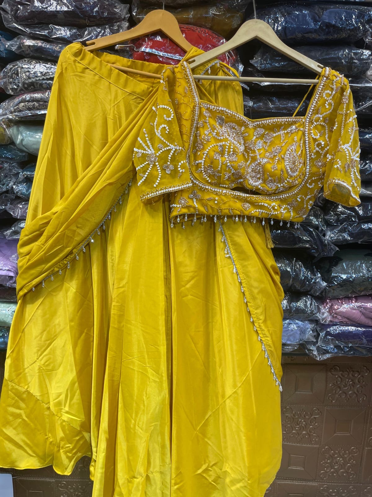 Designer Lehenga Saree with Heavy Handwork Blouse