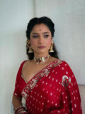 Gaji Silk Original Bandhani Saree with Gota Patti Handwork