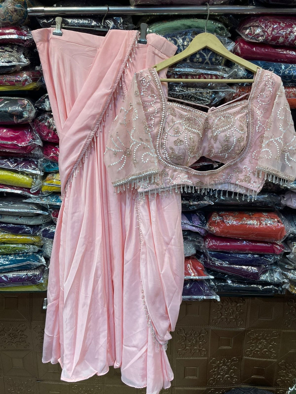 Designer Lehenga Saree with Heavy Handwork Blouse