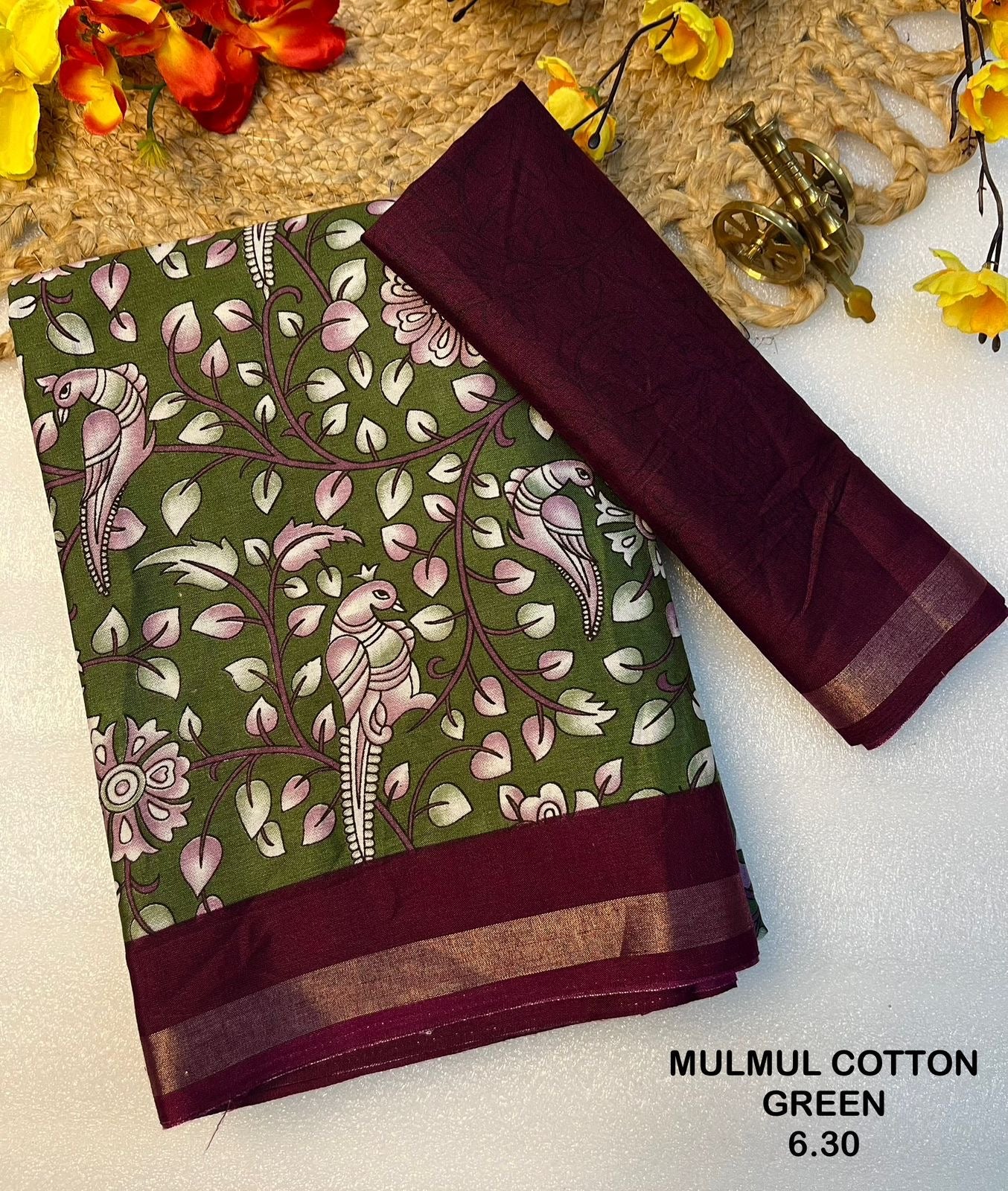Premium Soft Cotton Saree with Floral Design