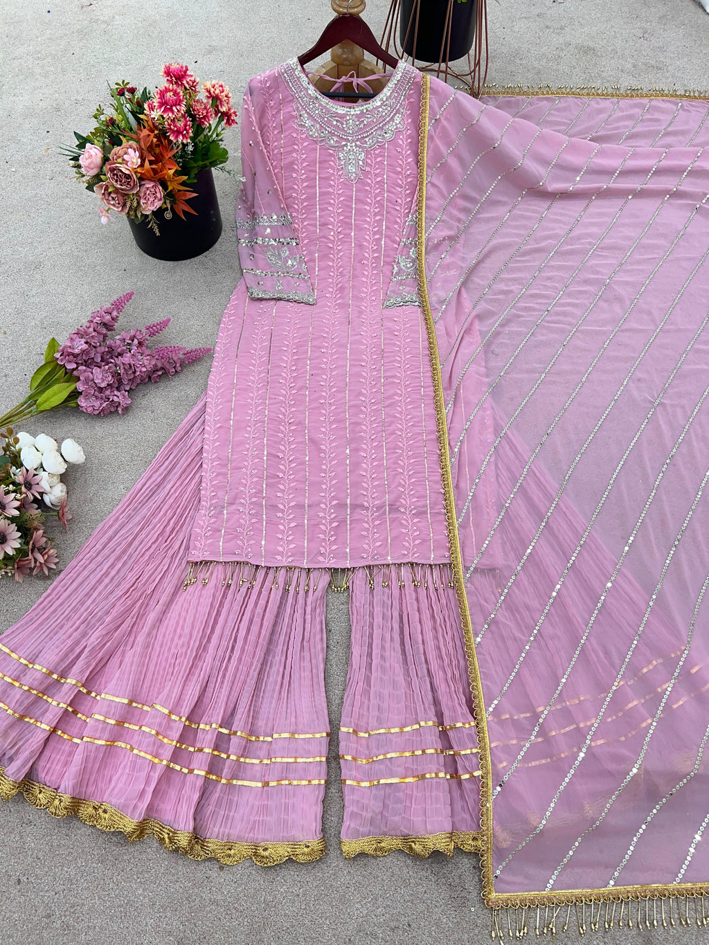 New Designer Faux Georgette Party Wear Set
