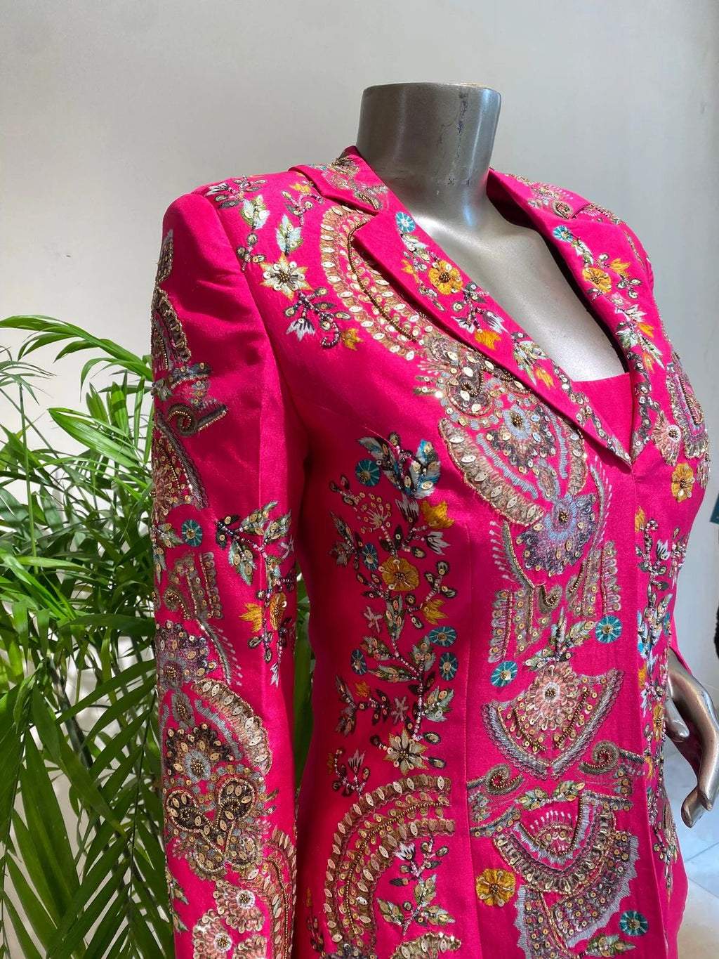 Designer Chinon 3-Piece Plazzo Set with Sequin Embroidery