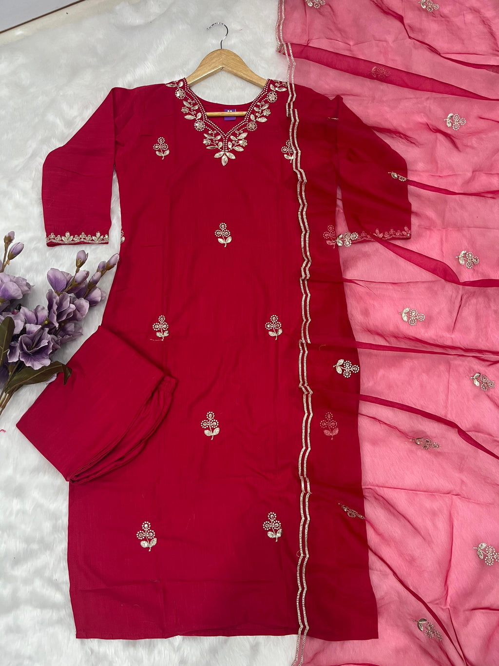 Wedding Wear Kurta, Pant & Dupatta Set