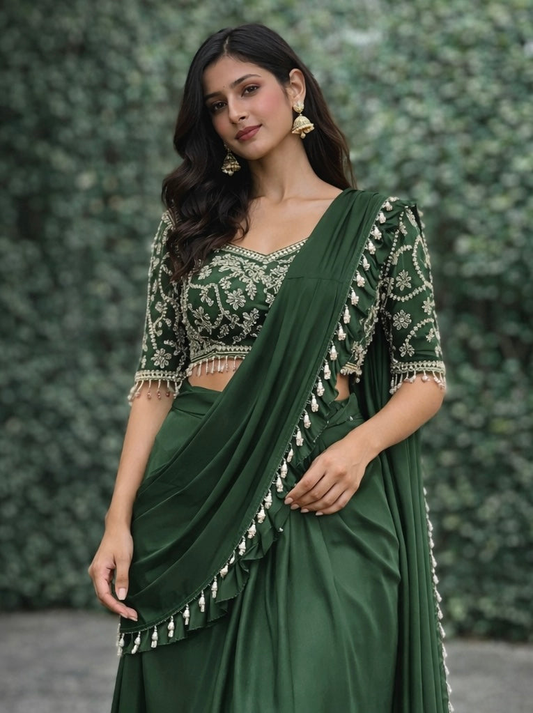 Designer Lehenga Saree with Heavy Handwork Blouse