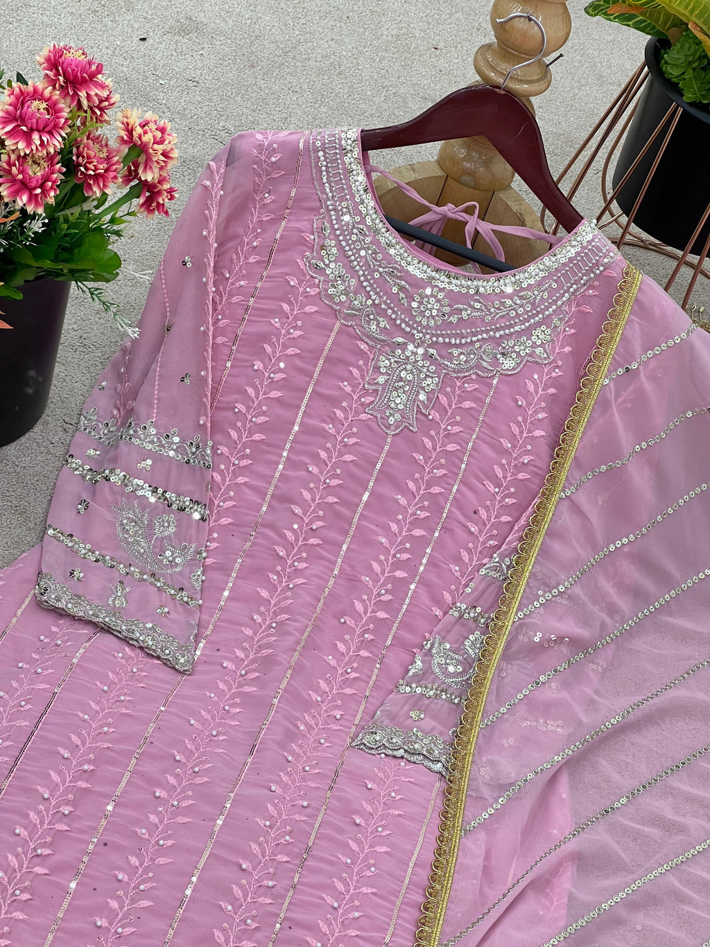 New Designer Faux Georgette Party Wear Set