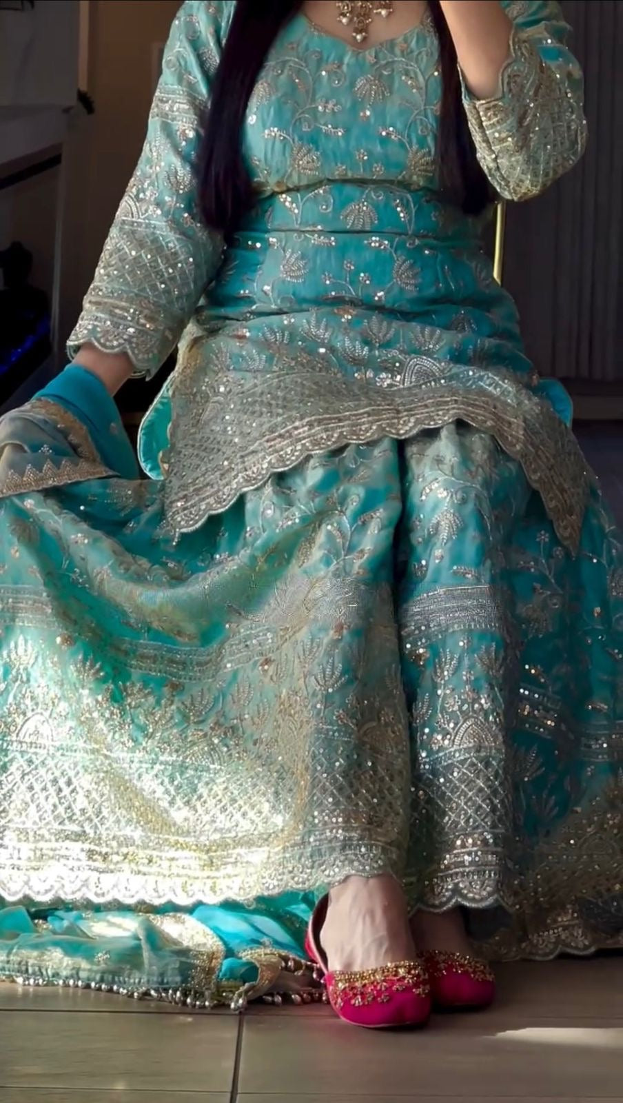 New Designer Party Wear Top, Sharara Palazzo & Dupatta Set