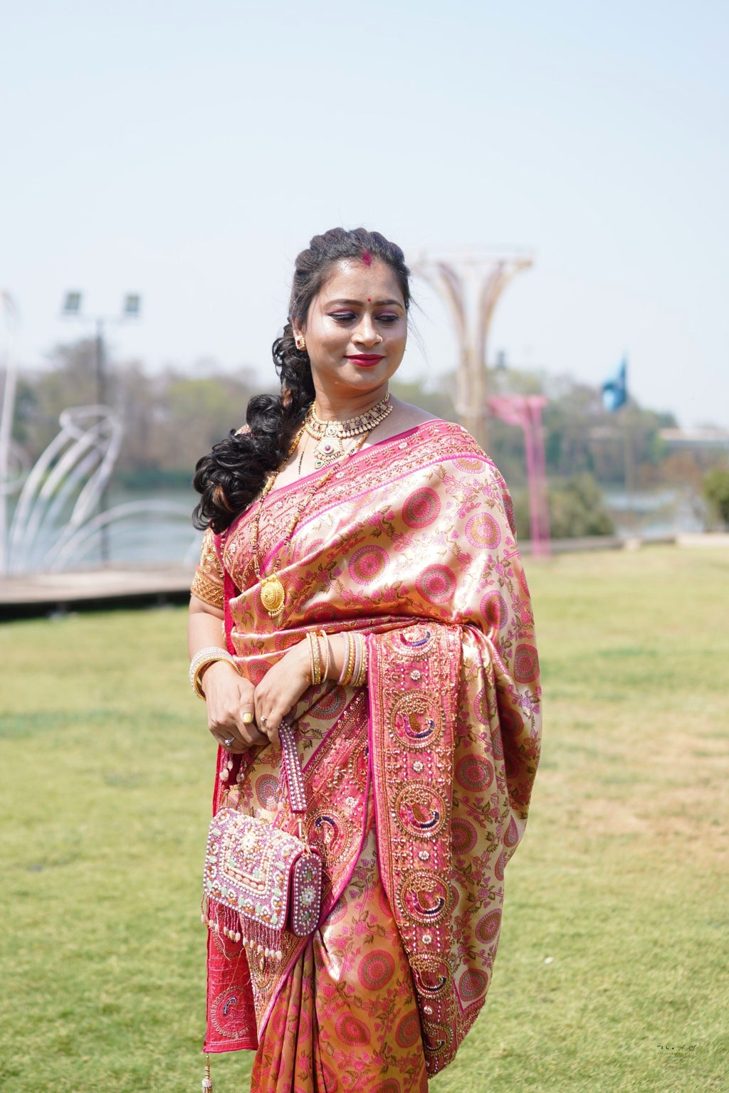 Designer Aari Work Saree