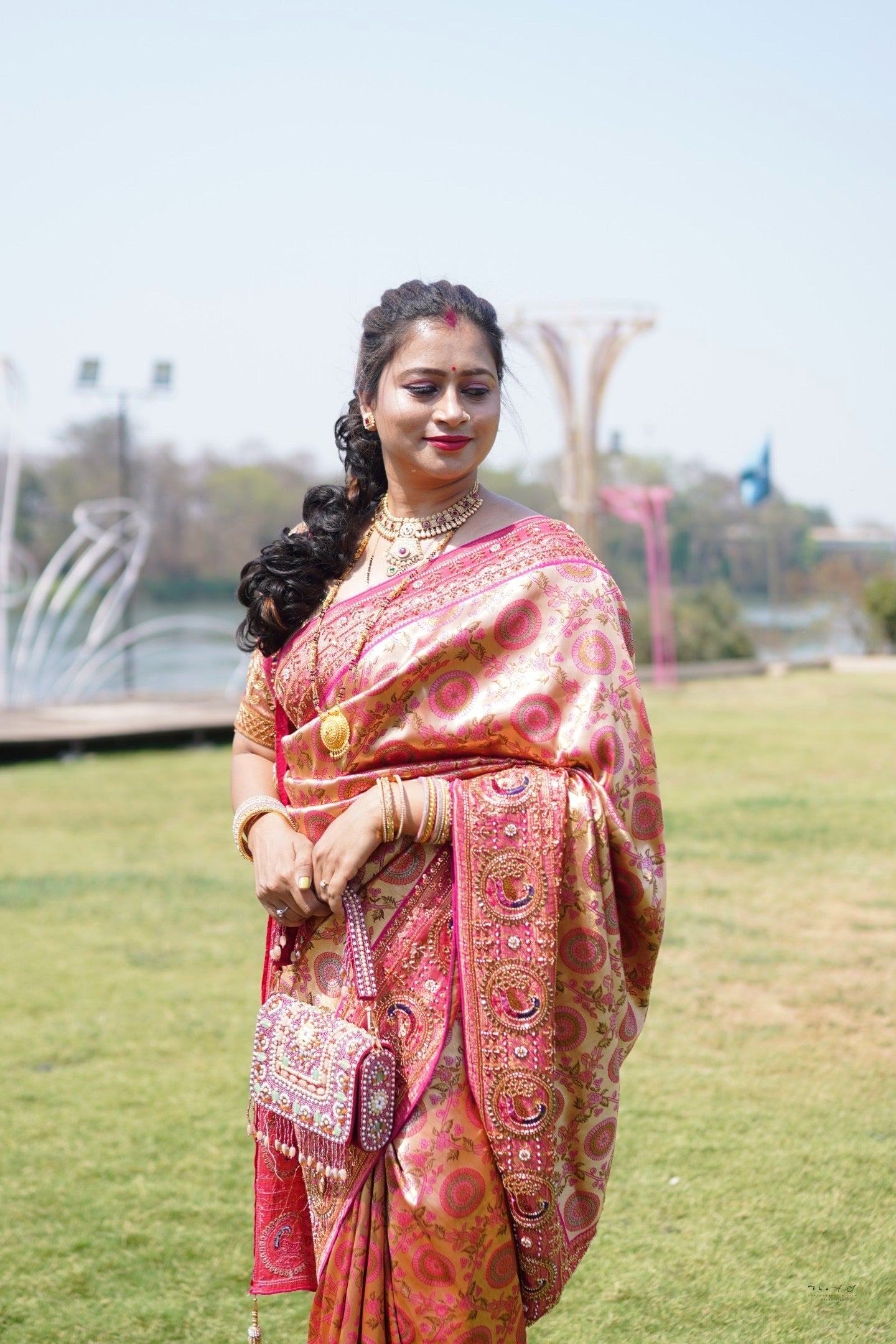 Designer Aari Work Saree
