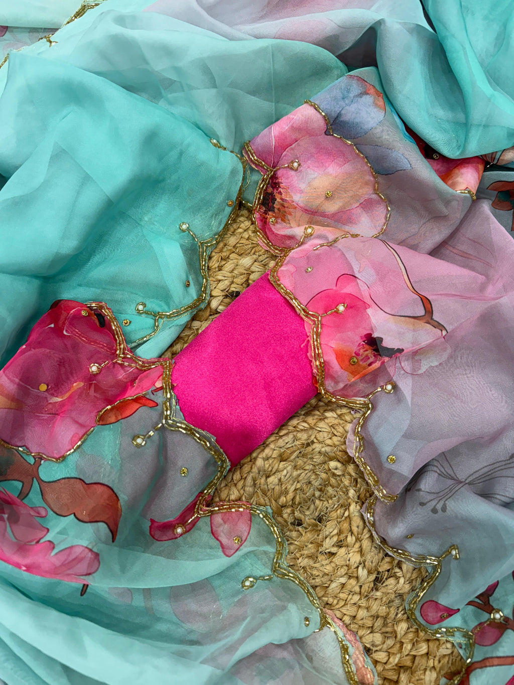 Exclusive Floral Handwork Saree Collection