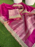 Banarasi Tissue Silk Saree with Double Lace Border