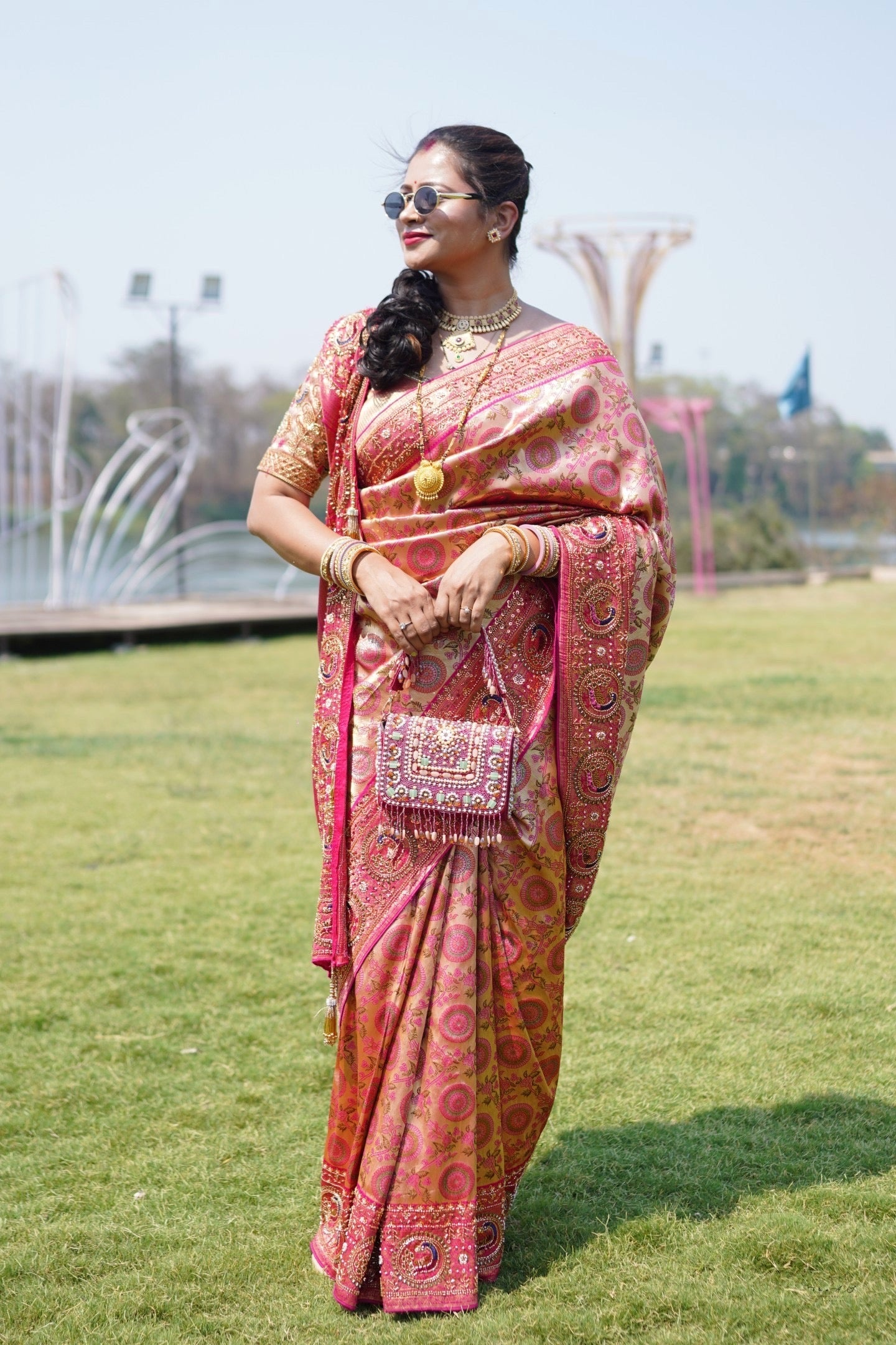 Designer Aari Work Saree