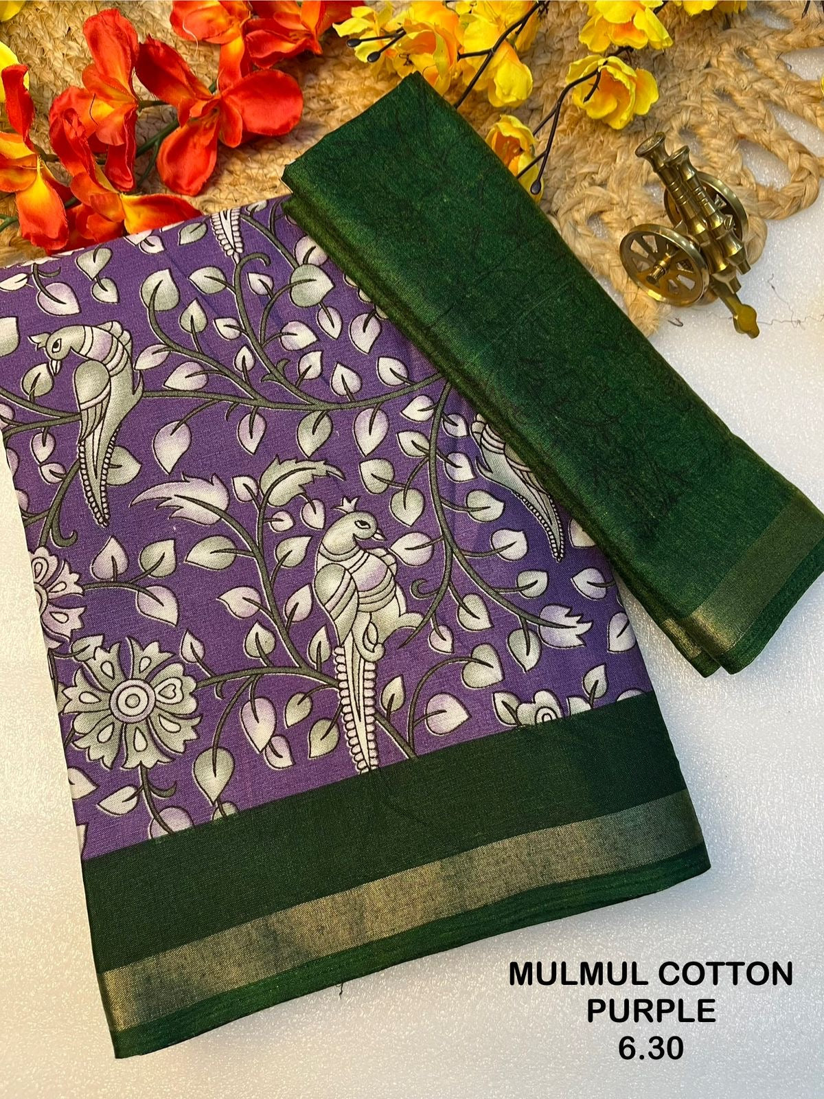 Premium Soft Cotton Saree with Floral Design
