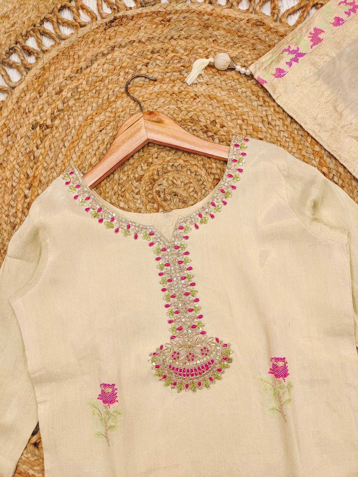 Exclusive Traditional Kurta Palazzo & Dupatta Set