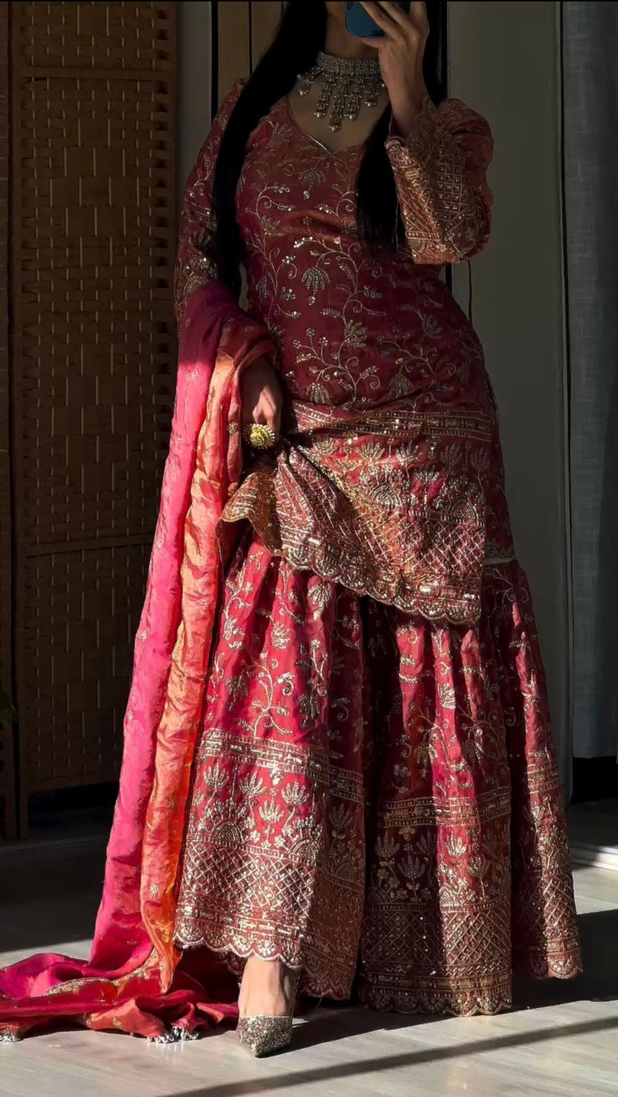 New Designer Party Wear Top, Sharara Palazzo & Dupatta Set