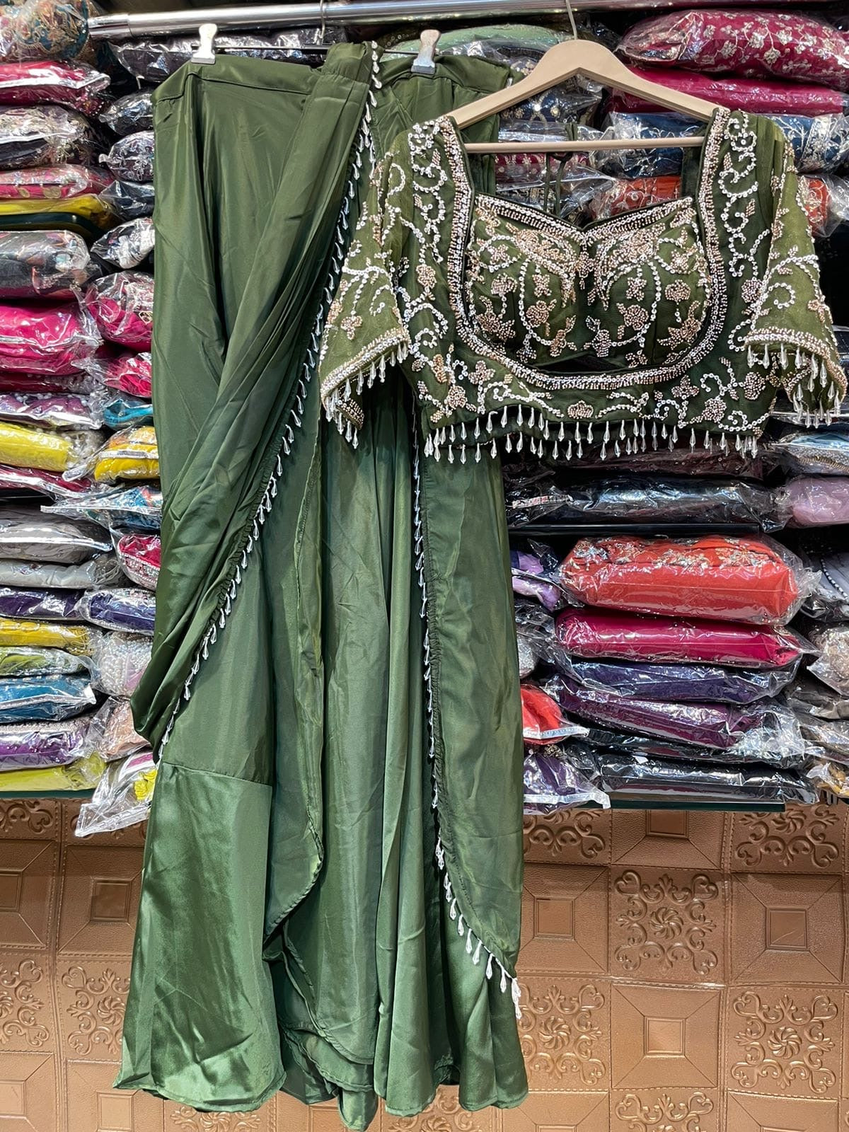 Designer Lehenga Saree with Heavy Handwork Blouse