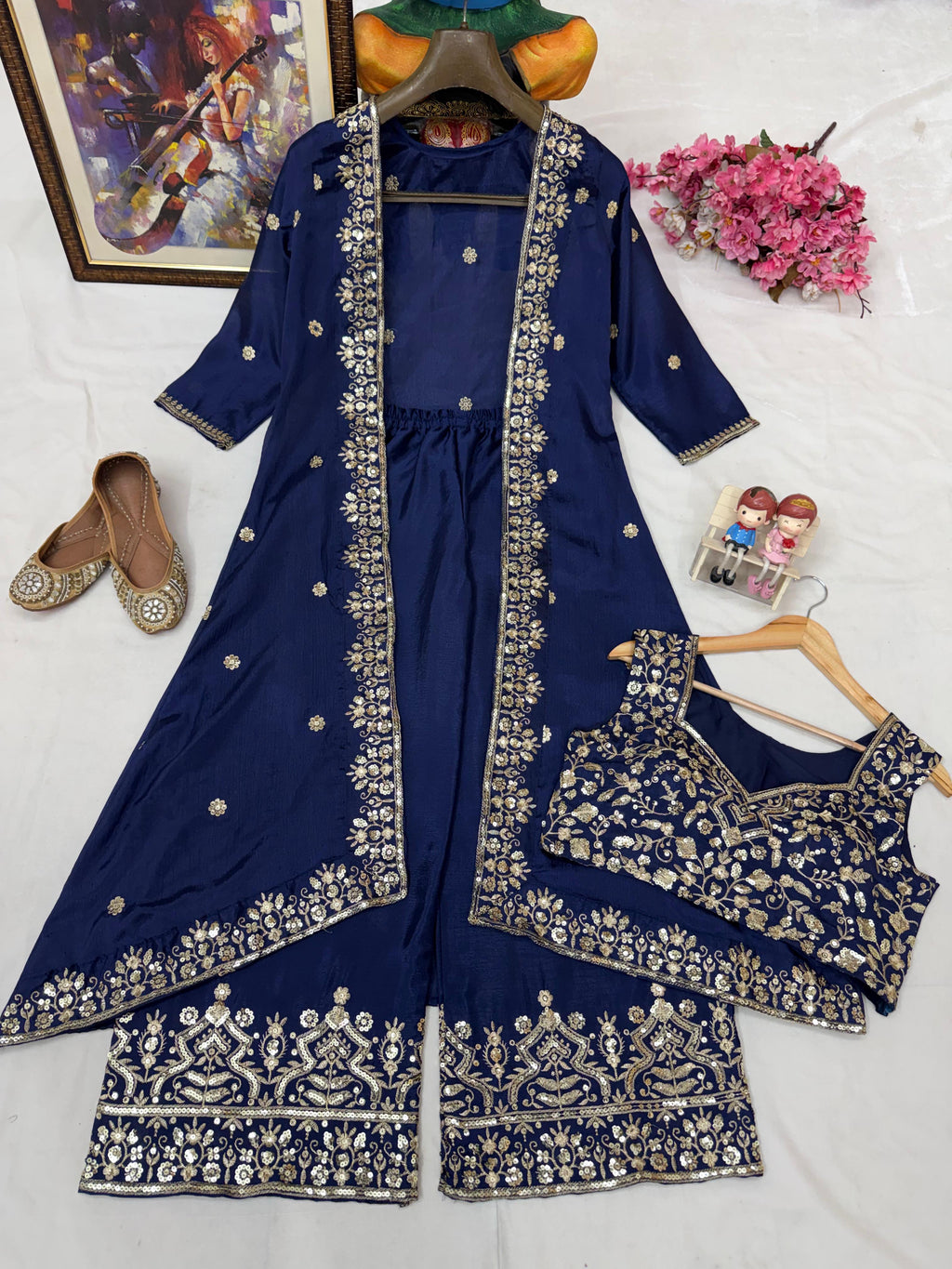 Premium Indo-Western Palazzo Choli Set