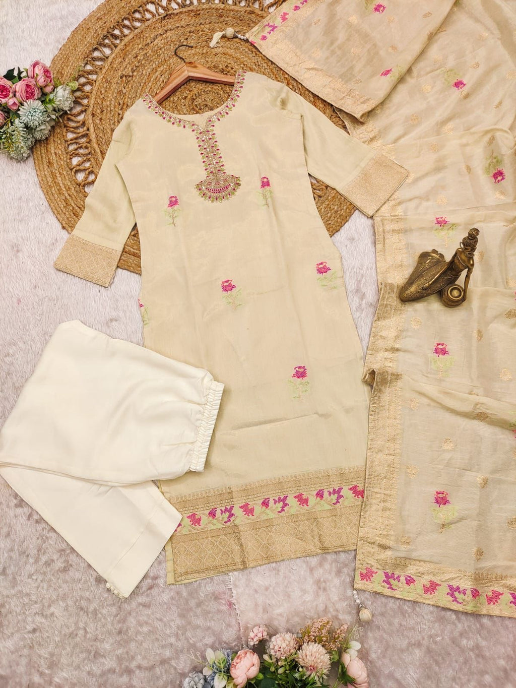 Exclusive Traditional Kurta Palazzo & Dupatta Set