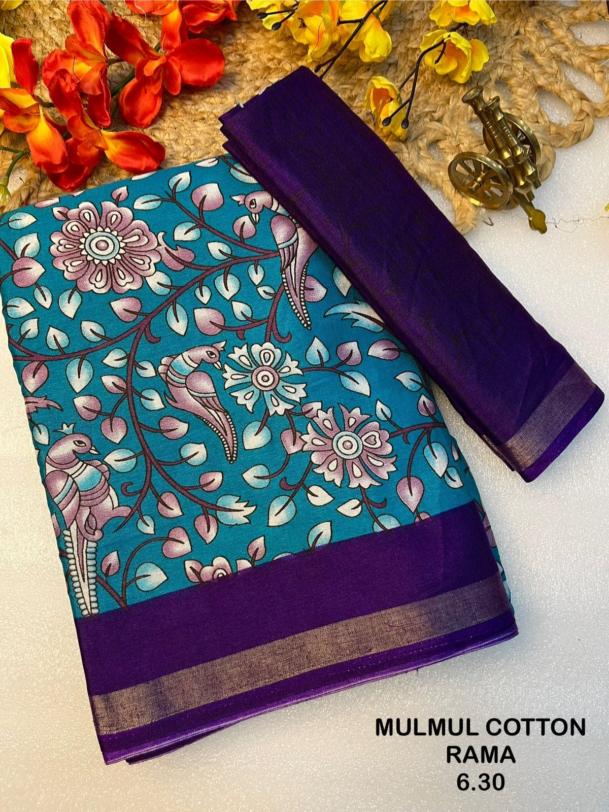 Premium Soft Cotton Saree with Floral Design