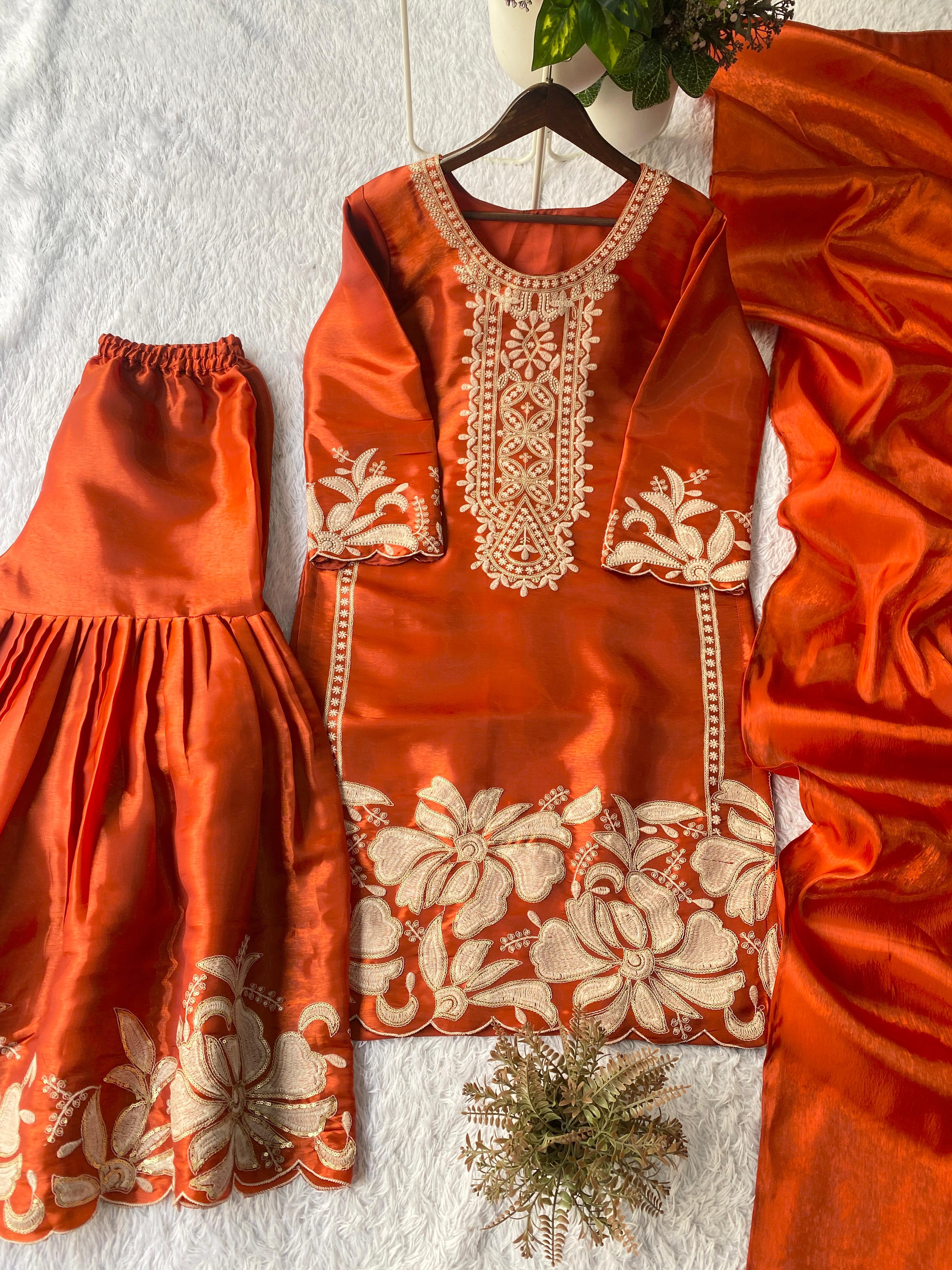 Party & Wedding Wear Designer Top with Sharara Set