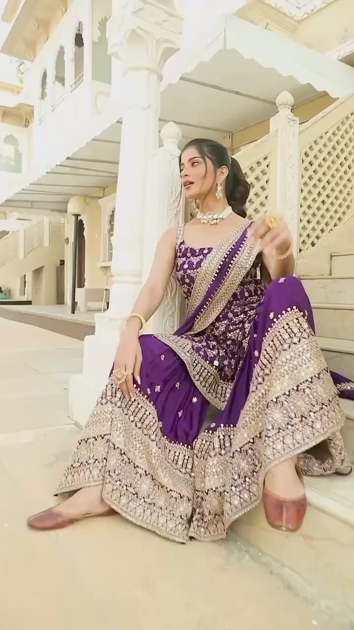 Designer 3 piece Sharara Set